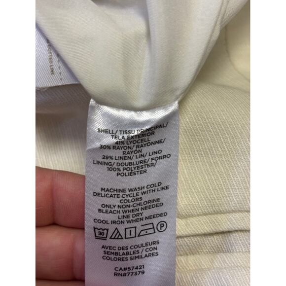 Ann Taylor White Linen Blend Pants Size 6 - Picture 7 of 7